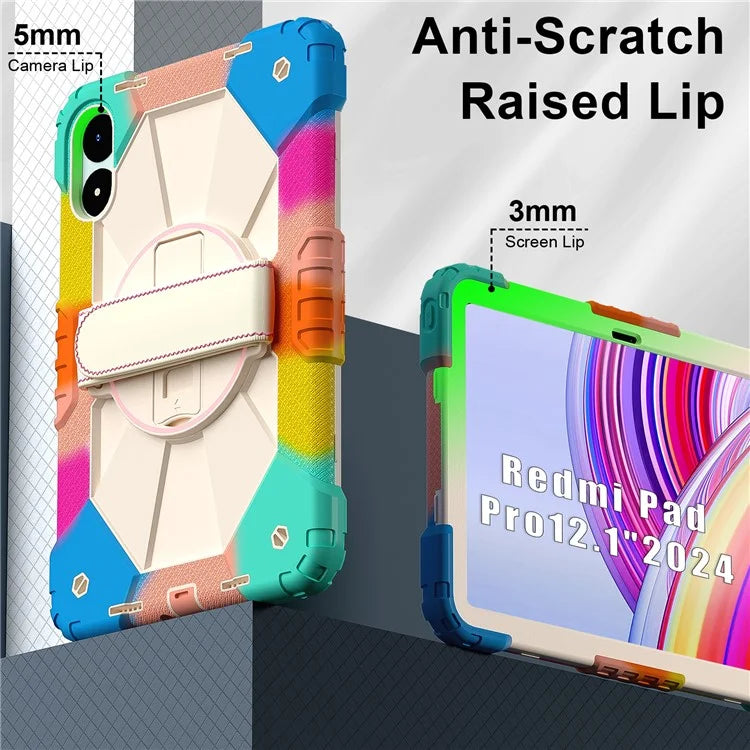 For Xiaomi Redmi Pad Pro 5G / Pad Pro / Poco Pad 4G Case Kickstand Silicone+PC Tablet Cover with Shoulder Strap