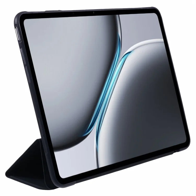 For OnePlus Pad 2 Case PU Leather+Silicone Tri-Fold Stand Tablet Cover