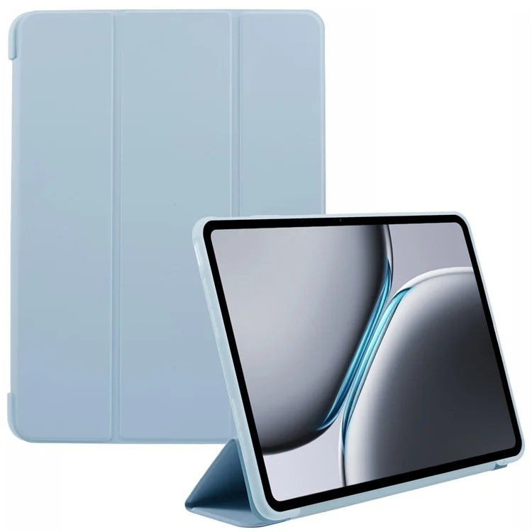 For OnePlus Pad 2 Case PU Leather+Silicone Tri-Fold Stand Tablet Cover