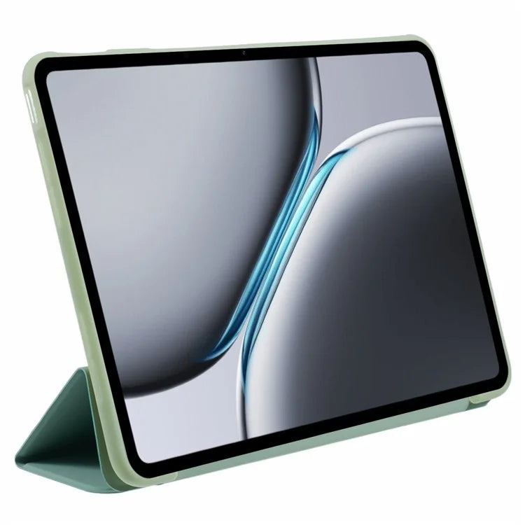 For OnePlus Pad 2 Case PU Leather+Silicone Tri-Fold Stand Tablet Cover