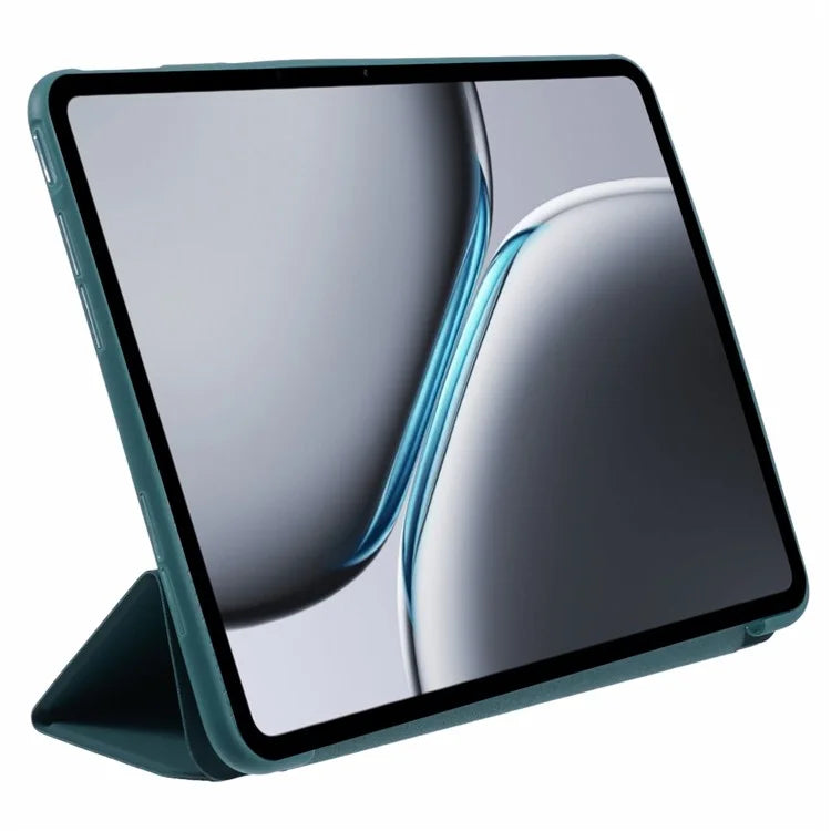 For OnePlus Pad 2 Case PU Leather+Silicone Tri-Fold Stand Tablet Cover