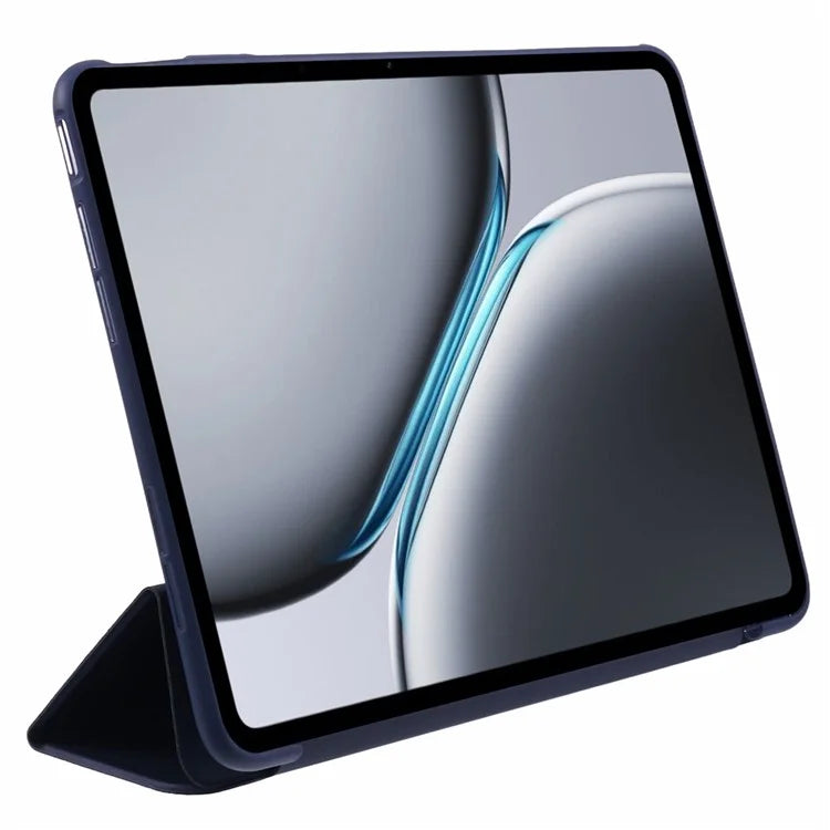 For OnePlus Pad 2 Case PU Leather+Silicone Tri-Fold Stand Tablet Cover