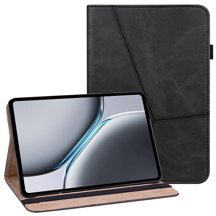 For OnePlus Pad 2 / Pad Pro Case Line Imprinted PU Leather Card Holder Tablet Stand Cover