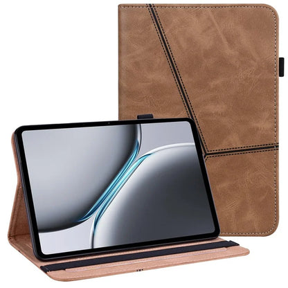 For OnePlus Pad 2 / Pad Pro Case Line Imprinted PU Leather Card Holder Tablet Stand Cover