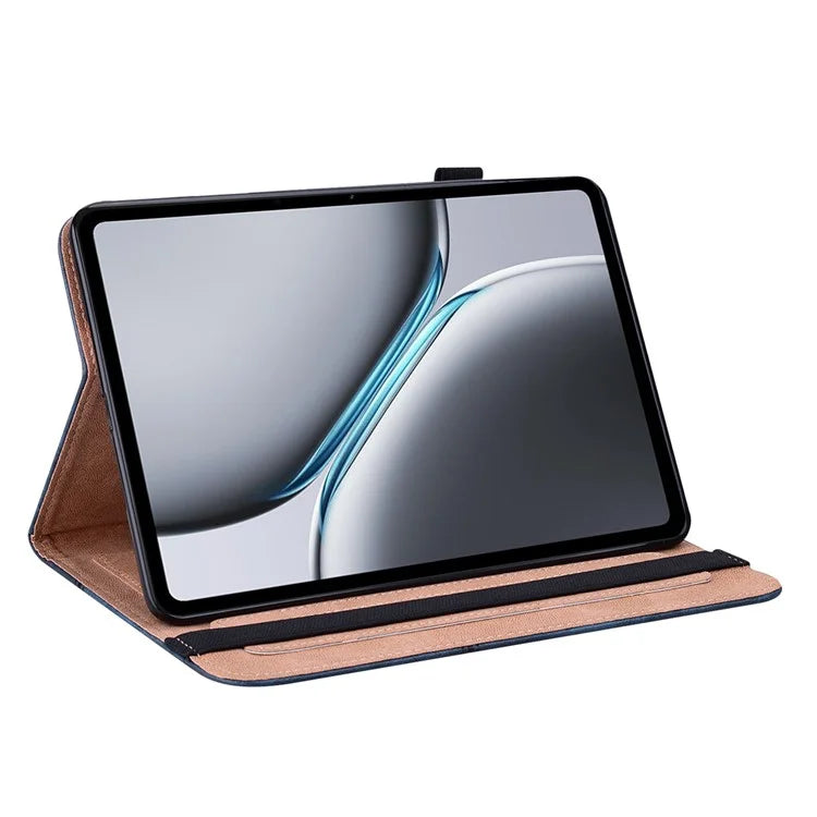 For OnePlus Pad 2 / Pad Pro Case Line Imprinted PU Leather Card Holder Tablet Stand Cover