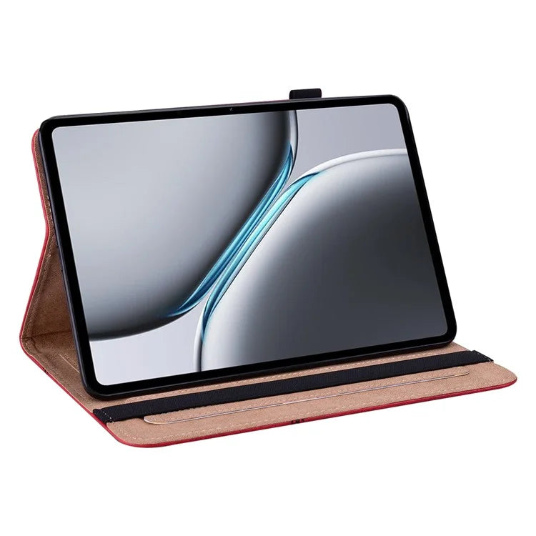 For OnePlus Pad 2 / Pad Pro Case Line Imprinted PU Leather Card Holder Tablet Stand Cover