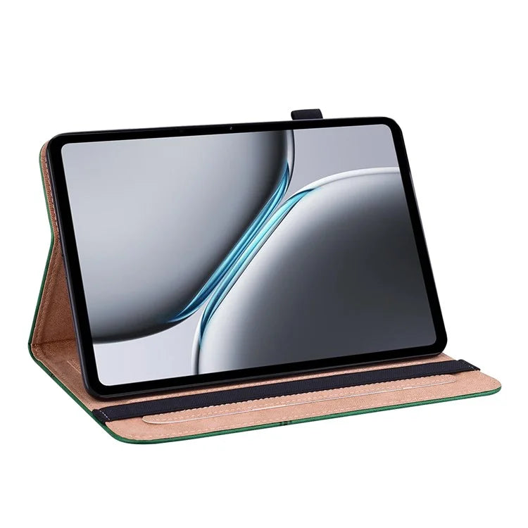 For OnePlus Pad 2 / Pad Pro Case Line Imprinted PU Leather Card Holder Tablet Stand Cover