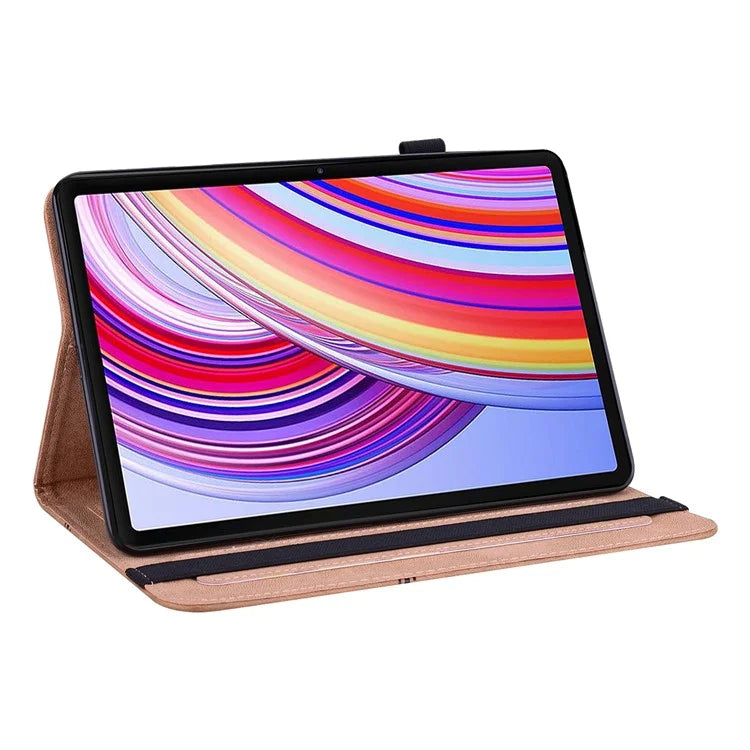 For Xiaomi Redmi Pad Pro / Pro 5G / Poco Pad 4G Case Line Imprinted PU Leather Card Holder Tablet Stand Cover