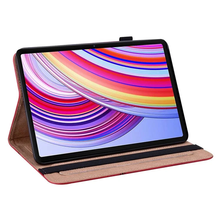 For Xiaomi Redmi Pad Pro / Pro 5G / Poco Pad 4G Case Line Imprinted PU Leather Card Holder Tablet Stand Cover