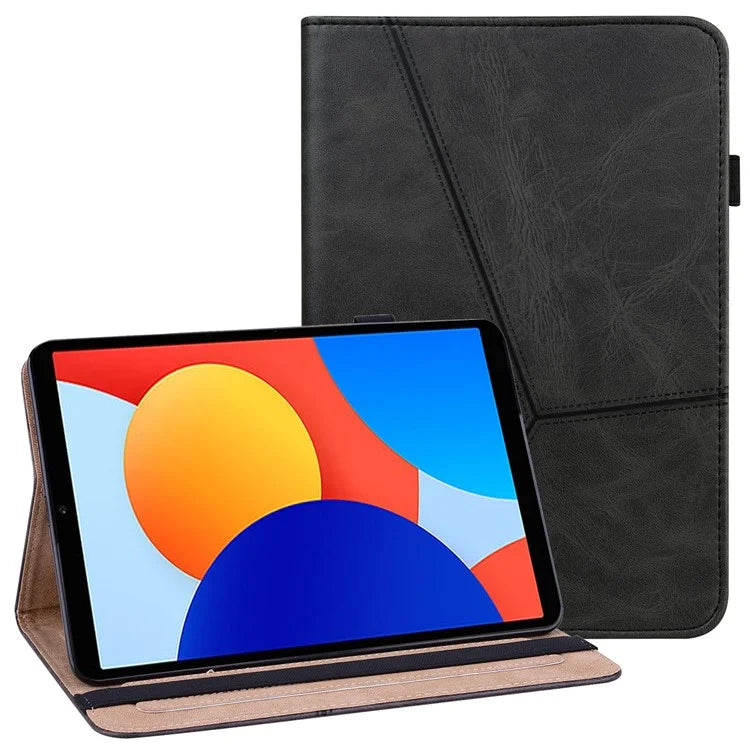 For Xiaomi Redmi Pad SE 4G 8.7 inch Case Line Imprinted PU Leather Card Holder Tablet Stand Cover