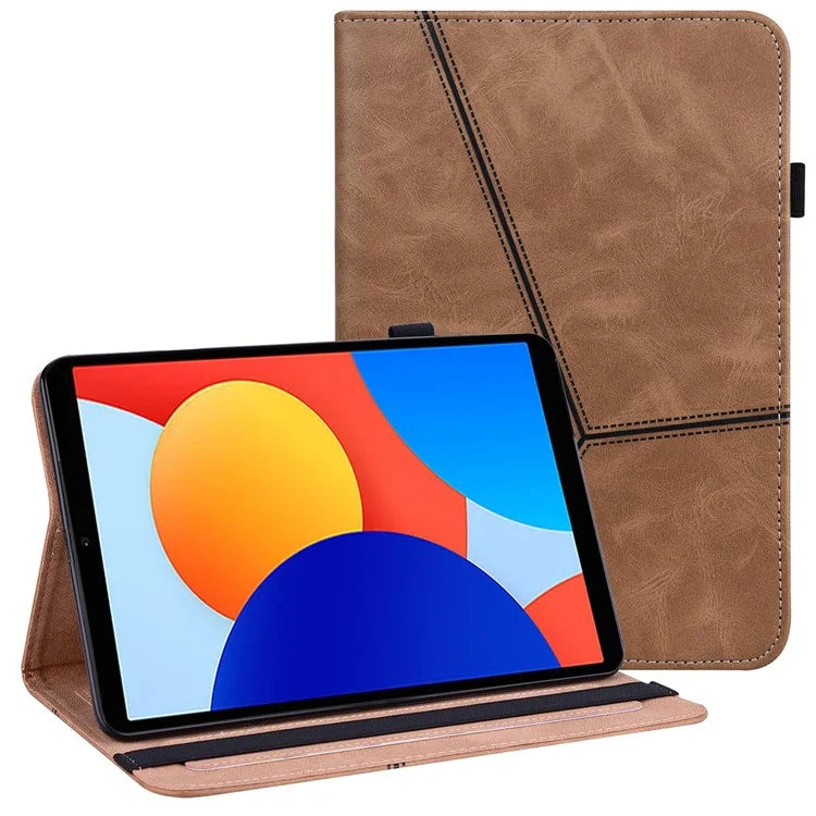 For Xiaomi Redmi Pad SE 4G 8.7 inch Case Line Imprinted PU Leather Card Holder Tablet Stand Cover