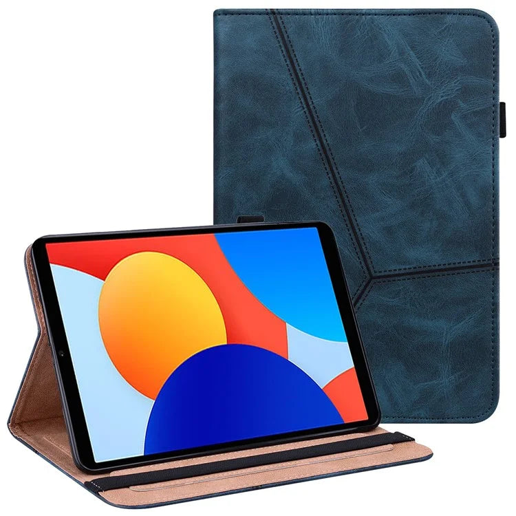 For Xiaomi Redmi Pad SE 4G 8.7 inch Case Line Imprinted PU Leather Card Holder Tablet Stand Cover