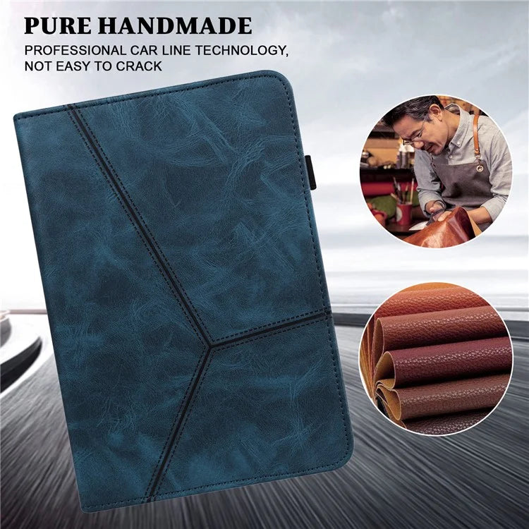 For Xiaomi Redmi Pad SE 4G 8.7 inch Case Line Imprinted PU Leather Card Holder Tablet Stand Cover