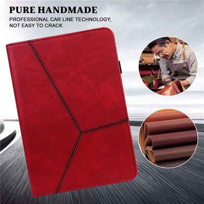 For Xiaomi Redmi Pad SE 4G 8.7 inch Case Line Imprinted PU Leather Card Holder Tablet Stand Cover