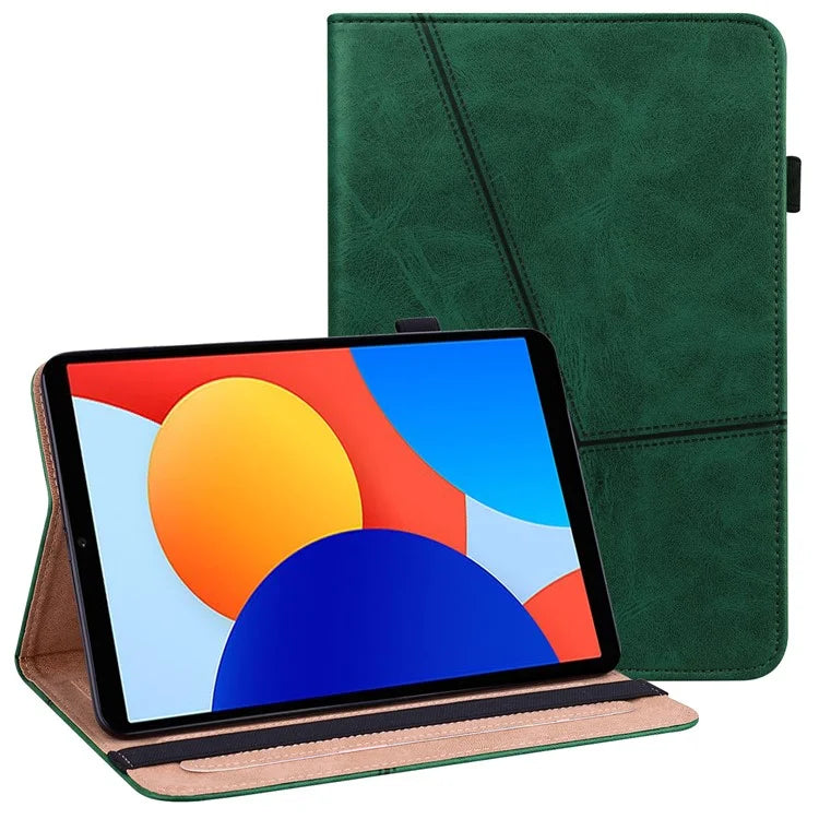 For Xiaomi Redmi Pad SE 4G 8.7 inch Case Line Imprinted PU Leather Card Holder Tablet Stand Cover