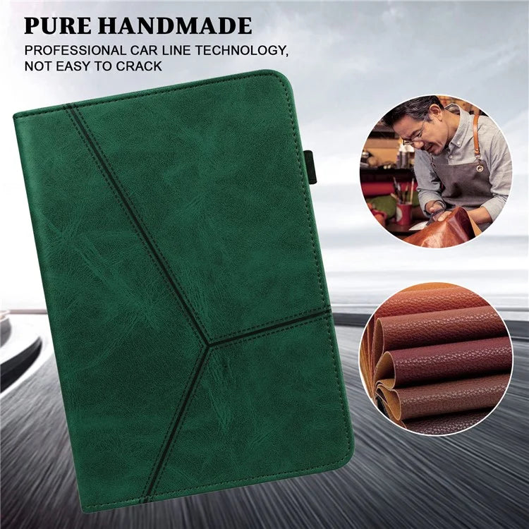 For Xiaomi Redmi Pad SE 4G 8.7 inch Case Line Imprinted PU Leather Card Holder Tablet Stand Cover