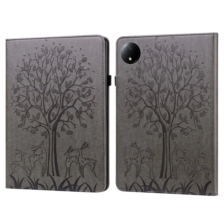 For Xiaomi Redmi Pad SE 4G 8.7 inch Case PU Leather Stand Tree Deer Pattern Tablet Cover