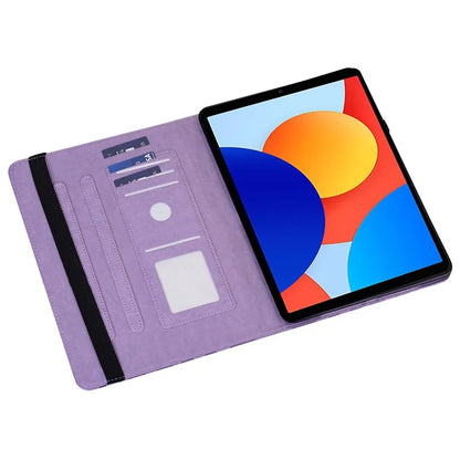 For Xiaomi Redmi Pad SE 4G 8.7 inch Case PU Leather Stand Tree Deer Pattern Tablet Cover