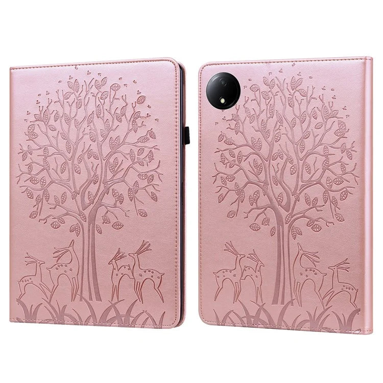 For Xiaomi Redmi Pad SE 4G 8.7 inch Case PU Leather Stand Tree Deer Pattern Tablet Cover