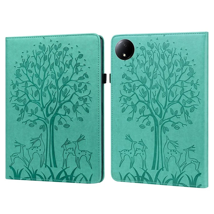 For Xiaomi Redmi Pad SE 4G 8.7 inch Case PU Leather Stand Tree Deer Pattern Tablet Cover