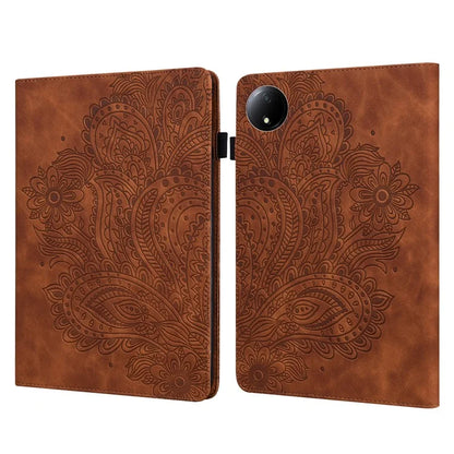For Xiaomi Redmi Pad SE 4G 8.7 inch Case Peacock Flower Pattern Card Holder Leather Tablet Cover