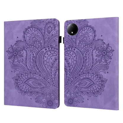 For Xiaomi Redmi Pad SE 4G 8.7 inch Case Peacock Flower Pattern Card Holder Leather Tablet Cover
