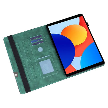For Xiaomi Redmi Pad SE 4G 8.7 inch Case Peacock Flower Pattern Card Holder Leather Tablet Cover