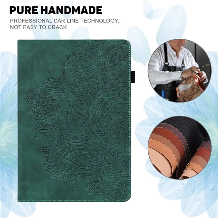 For Xiaomi Redmi Pad SE 4G 8.7 inch Case Peacock Flower Pattern Card Holder Leather Tablet Cover