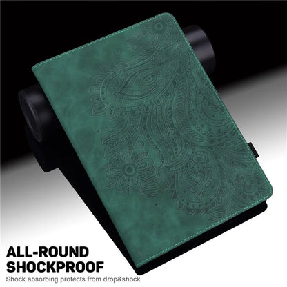 For Xiaomi Redmi Pad SE 4G 8.7 inch Case Peacock Flower Pattern Card Holder Leather Tablet Cover
