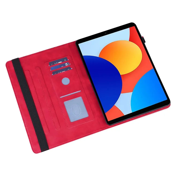For Xiaomi Redmi Pad SE 4G 8.7 inch Case Peacock Flower Pattern Card Holder Leather Tablet Cover