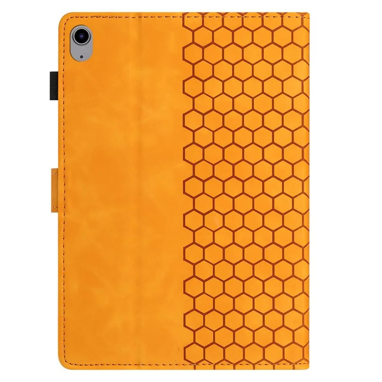For iPad 10.9 (2022) Case Honeycomb Printed Leather Tablet Cover with Card Slot