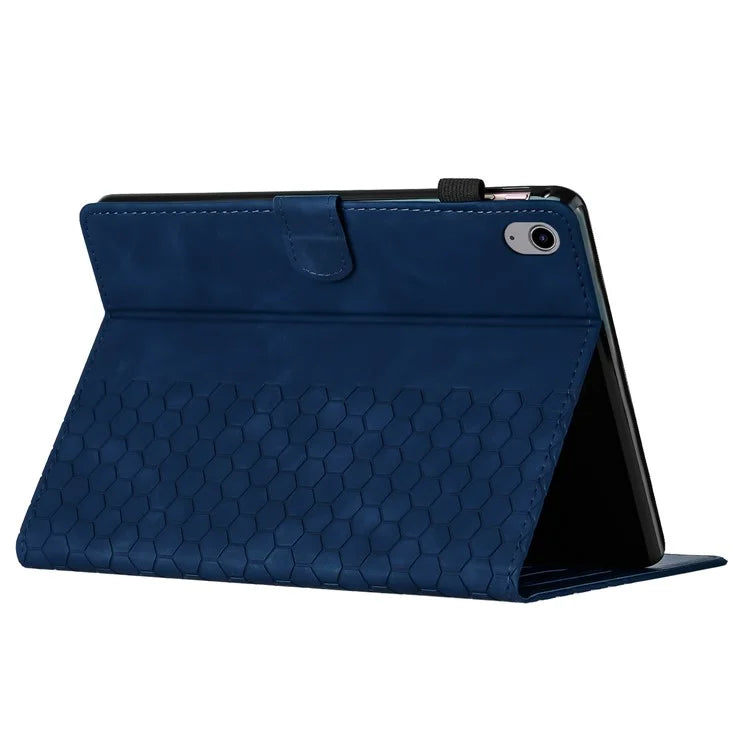 For iPad 10.9 (2022) Case Honeycomb Printed Leather Tablet Cover with Card Slot
