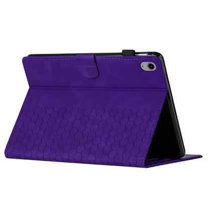 For iPad 10.9 (2022) Case Honeycomb Printed Leather Tablet Cover with Card Slot
