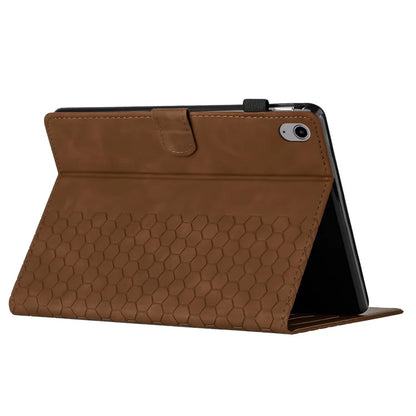 For iPad 10.9 (2022) Case Honeycomb Printed Leather Tablet Cover with Card Slot