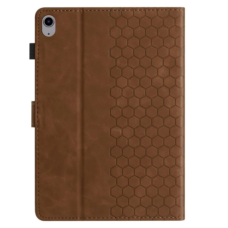 For iPad 10.9 (2022) Case Honeycomb Printed Leather Tablet Cover with Card Slot