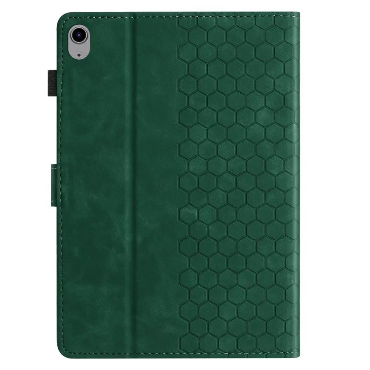 For iPad 10.9 (2022) Case Honeycomb Printed Leather Tablet Cover with Card Slot