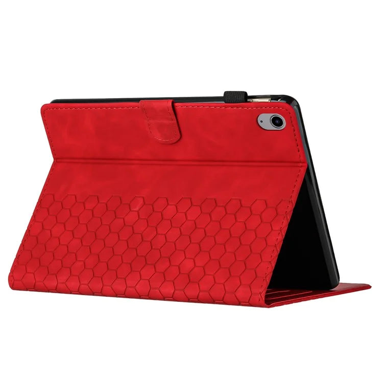 For iPad 10.9 (2022) Case Honeycomb Printed Leather Tablet Cover with Card Slot