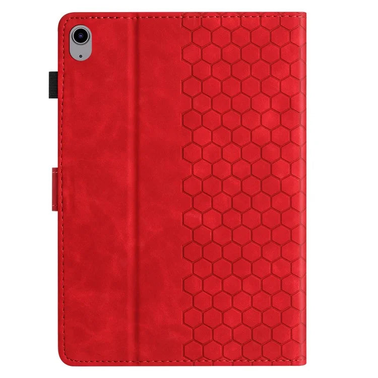For iPad 10.9 (2022) Case Honeycomb Printed Leather Tablet Cover with Card Slot