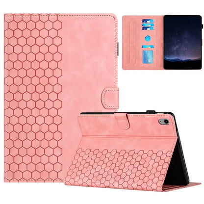 For iPad 10.9 (2022) Case Honeycomb Printed Leather Tablet Cover with Card Slot