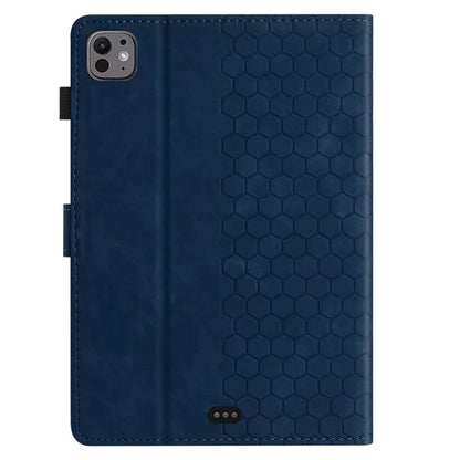 For iPad Pro 11 (2024) Case Honeycomb Printed Leather Tablet Cover with Card Slot