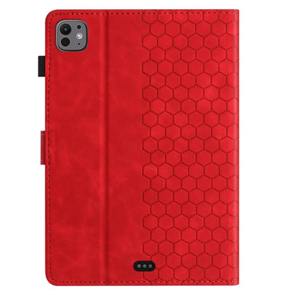 For iPad Pro 11 (2024) Case Honeycomb Printed Leather Tablet Cover with Card Slot