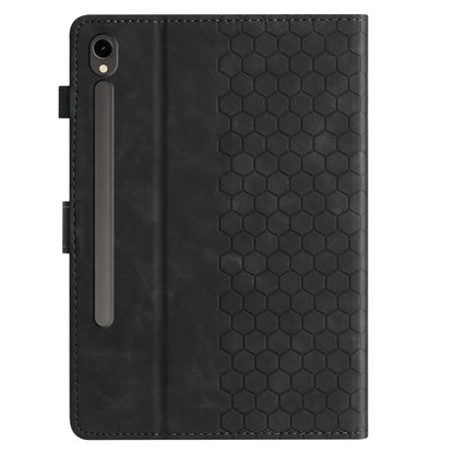 For Samsung Galaxy Tab S9 FE  /  S9 Case Honeycomb Printed Leather Tablet Cover with Card Slot