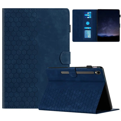For Samsung Galaxy Tab S9 FE  /  S9 Case Honeycomb Printed Leather Tablet Cover with Card Slot