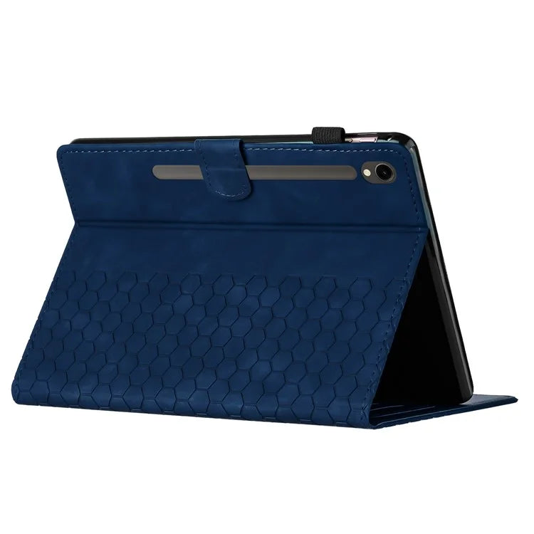 For Samsung Galaxy Tab S9 FE  /  S9 Case Honeycomb Printed Leather Tablet Cover with Card Slot