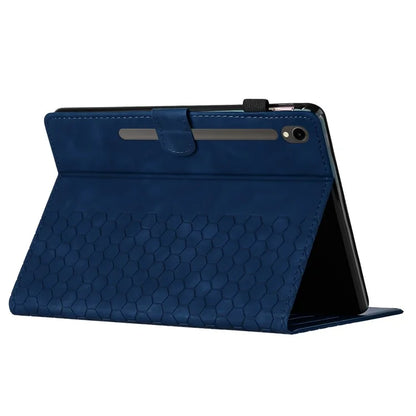 For Samsung Galaxy Tab S9 FE  /  S9 Case Honeycomb Printed Leather Tablet Cover with Card Slot