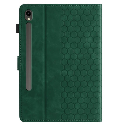 For Samsung Galaxy Tab S9 FE  /  S9 Case Honeycomb Printed Leather Tablet Cover with Card Slot