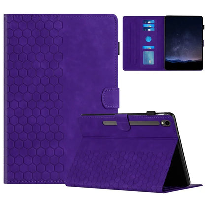 For Samsung Galaxy Tab S9 FE  /  S9 Case Honeycomb Printed Leather Tablet Cover with Card Slot