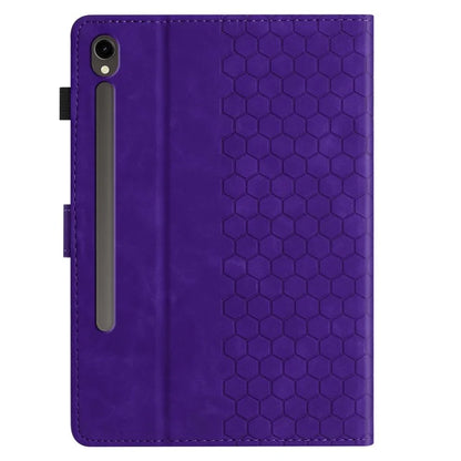 For Samsung Galaxy Tab S9 FE  /  S9 Case Honeycomb Printed Leather Tablet Cover with Card Slot