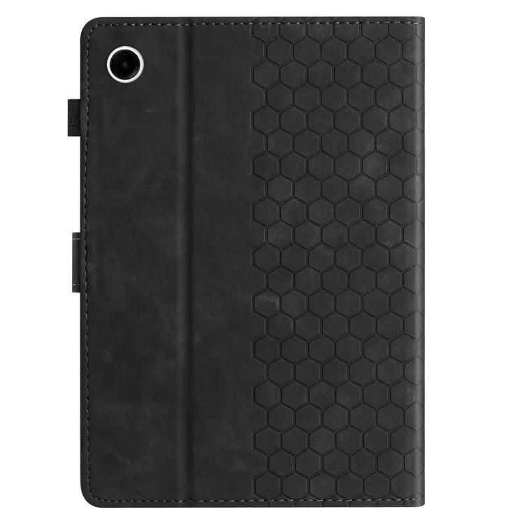 For Samsung Galaxy Tab A9 Case Honeycomb Printed Leather Tablet Cover with Card Slot