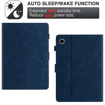 For Samsung Galaxy Tab A9 Case Honeycomb Printed Leather Tablet Cover with Card Slot